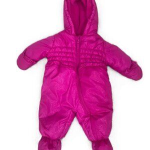 Rothschild Baby Infant Girl One Piece Snow Suit Pink Coat Jacket Size 3/6 Months